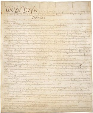 美国宪法手稿第一页