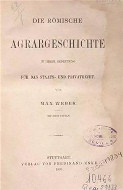  《罗马农业史对公法与私法的意义》（1891）