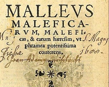 《女巫之槌》（The Malleus Maleficarum）初版封面（1487）