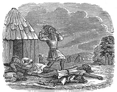 受天花感染而死的印第安人，天花在美洲原住民间造成的死亡率高达八至九成。