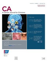 临床医师癌症杂志》（CA: A Cancer Journal for Clinicians）创办于1950年，多年来影响因子位居全球前列，至2017年已经连续十一年蝉联第一。例如2016年其影响因子高达 131，领先排名第二的《新英格兰医学杂志》（New England Journal of Medicine，影响因子 59）两倍不止，领先排名第九的Nature杂志（影响因子 38）三倍不止。该刊如此惊人的影响因子，主要归功于它的两种报告（均属综述文章）：一种是1979年至今逐年发表的《癌症统计报告》（Cancer Statistics），另一种是不定期发表的《全球癌症统计报告》（Global Cancer Statistics，1999，2001，2005，2011年）。根据该刊2001年来的SCI数据统计发现，这两种报告为其影响因子贡献基本上在80%附近摆动。