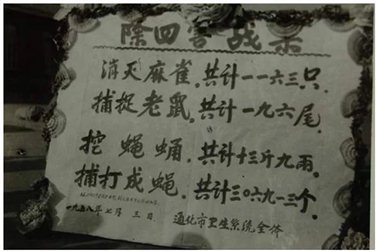 1958年吉林通化除四害战果